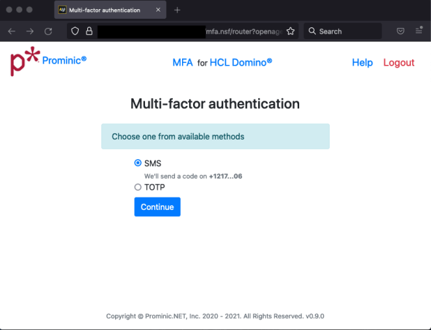MFA for HCL Domino Login Page